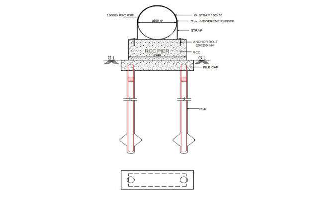 RCC Pier AutoCAD drawing