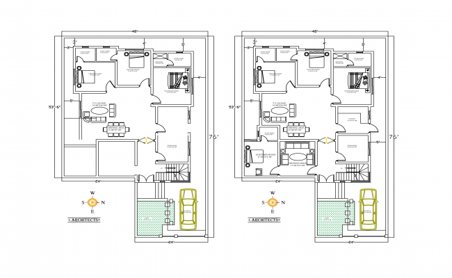 Residential house layout plan for drawing DWG File 