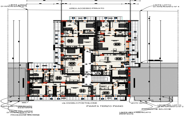 Residential Architectural Apartment Floor Plan in DWG File