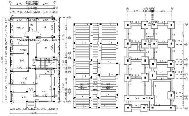 Residential Building Column Foundation Design Autocad File 