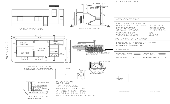 Architect House Elevation and Residential Plan with DWG File