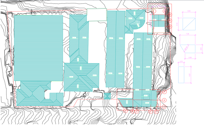 Residential House Roof Floor Plan in AutoCAD DWG File