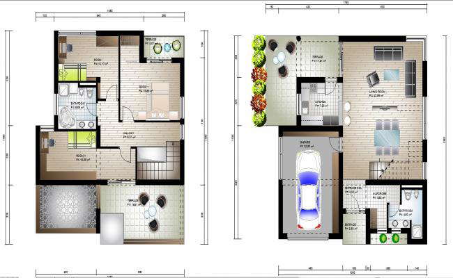Small House Plan Drawing DWG File