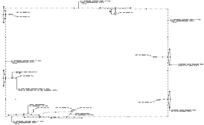 Section of Lighting Protection System Detail DWG AutoCAD file