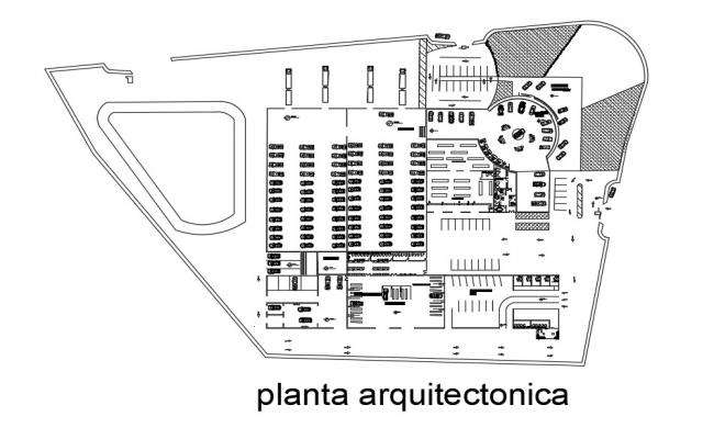 Showroom AutoCAD Plan in 2D Layout Commercial Drawing File