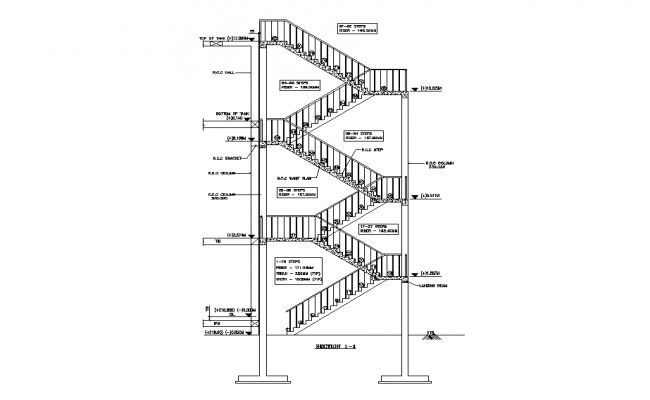Staircase drawing provided in this AutoCAD file. Download this 2d autocad drawing file.