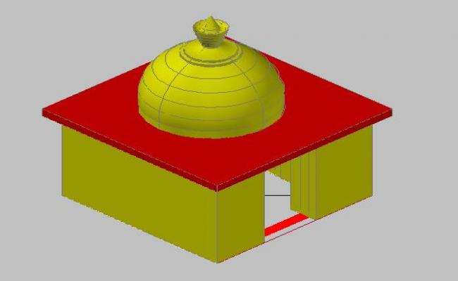 Temple 3D Drawing