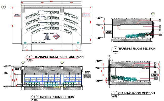Training Room Furniture CAD Drawing