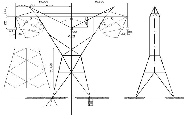 Electricity Tower Transposition Plan in AutoCAD File 