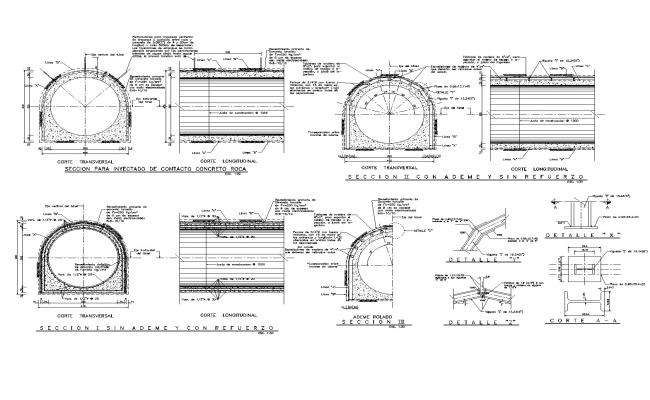 Tunnel section dwg autocad file