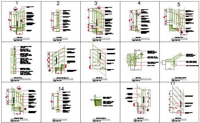 Typical Stair Construction CAD Drawing