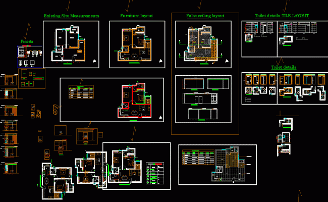 Download 2 BHK Flat Design Plan in DWG Format