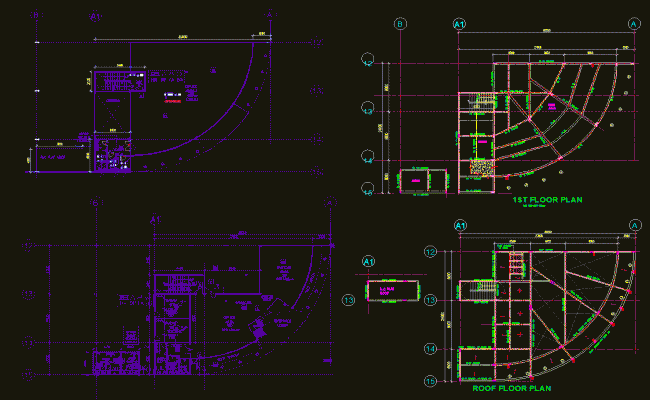 Download Apartment Roof Plan in DWG Format