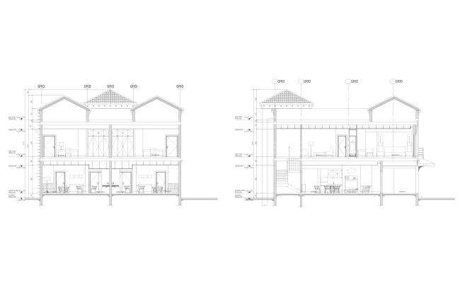 Villa  Front And Rear Elevation Detail DWG AutoCAD file