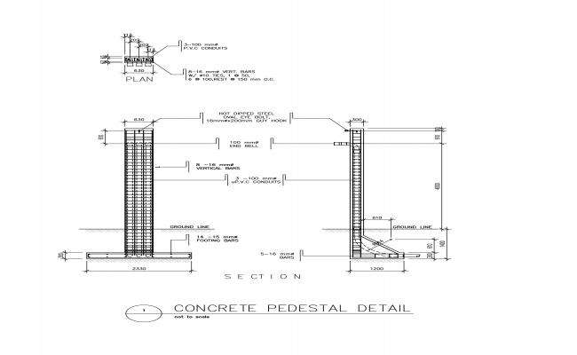 concrete pedestal for service entrance in electrical