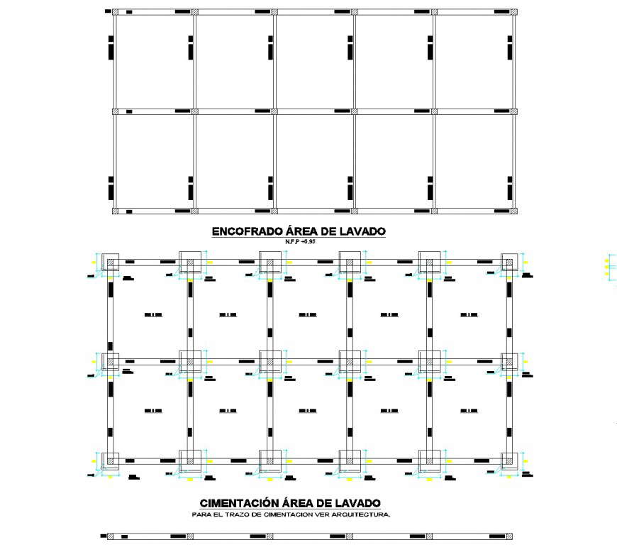 Hatching foundation plan detail dwg file