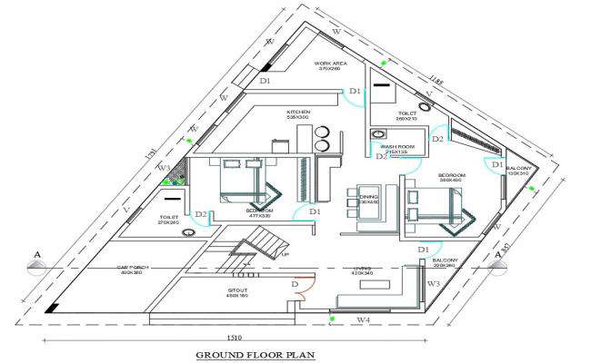 house plan drawing DWG File
