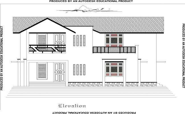 2d house elevation design dwg file