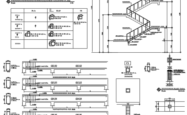 Staircase and Structural CAD Drawing DWG Layout