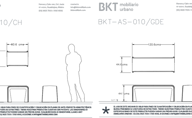 Urban furniture CAD files BKT stools and benches DWG download