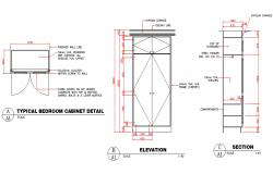  Bedroom Cabinet Free CAD Drawing