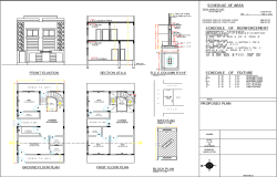 24'6x50' Compact Home Layout with Elevation in DWG file