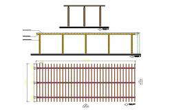 2D Autocad drawing file gives the detail of the plan elevation and sectional detail of pergola. Download the AutoCAD Drawing file.