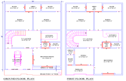 30'x45' House Plan with 6 Bedrooms, Terrace & Parking