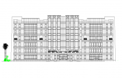An elevation of the hospital building is given in this 2D Autocad DWG drawing file. Download the Autocad drawing file.
