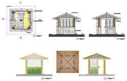  Autocad drawing file gives the plan, elevation and sectional detail of MULTIPURPOSE KIOSK . Download the AutoCAD Drawing file.