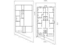 Bungalow House Floor With Dimension Plan DWG File