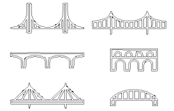 Canal bridge freehand design DWG AutoCAD drawing
