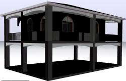 Country house 3d drawing detail