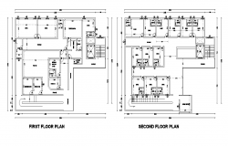 Ground floor and third floor plan of the hospital building is given in this 2D Autocad DWG drawing file.  Download the Autocad drawing file.