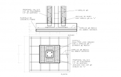 Isolated footing triditec plan and section autoad file