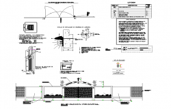 Entrance Gate Elevation In AutoCAD File