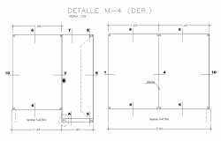Partition detailed plan is given in this cad file. Download this 2d cad file now.