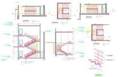 Stair constructions detail cad drawing 