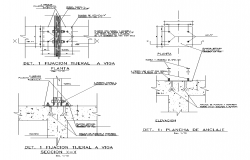 Truss fixing to ground beam cad drawing is given in this cad file. Download this 2d cad file now.