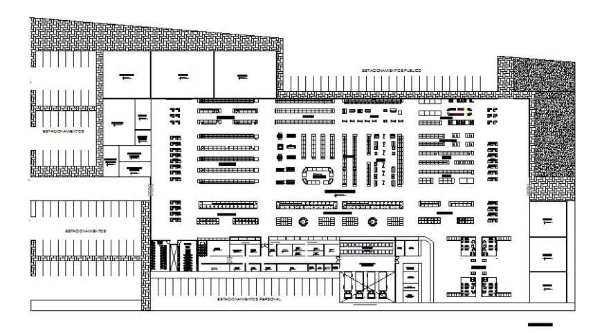   Shopping mall plan in auto cad software