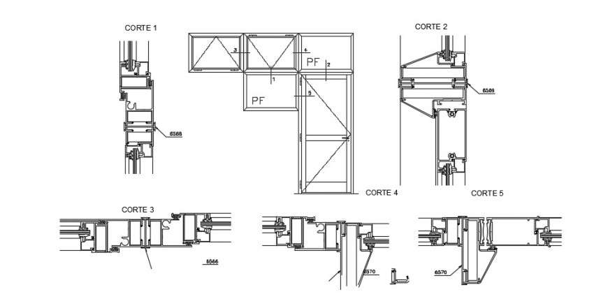  2 d cad drawing of Perfiles auto cad software