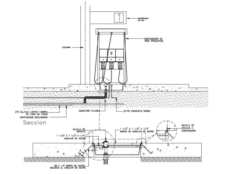  2d and drawing of Gas dispenser auto cad software