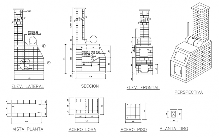  2d cad drawing of Incinerator autocad software