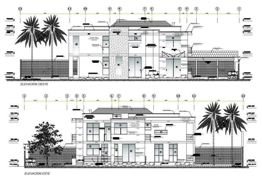  2d cad drawing of Large family country house exterior autocad software