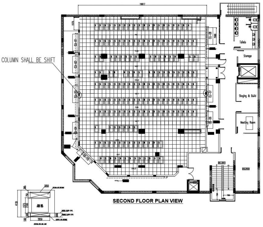  2d cad drawing of Second-floor plan view