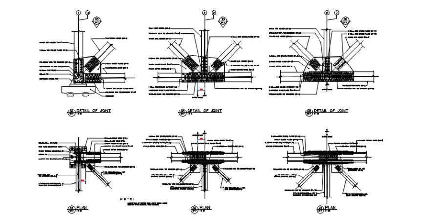  2d cad drawing of Structural detail steel bridge auto cad software
