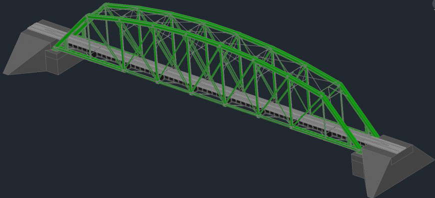  3 d Cad drawings details of train bridge tunnel auto cad software