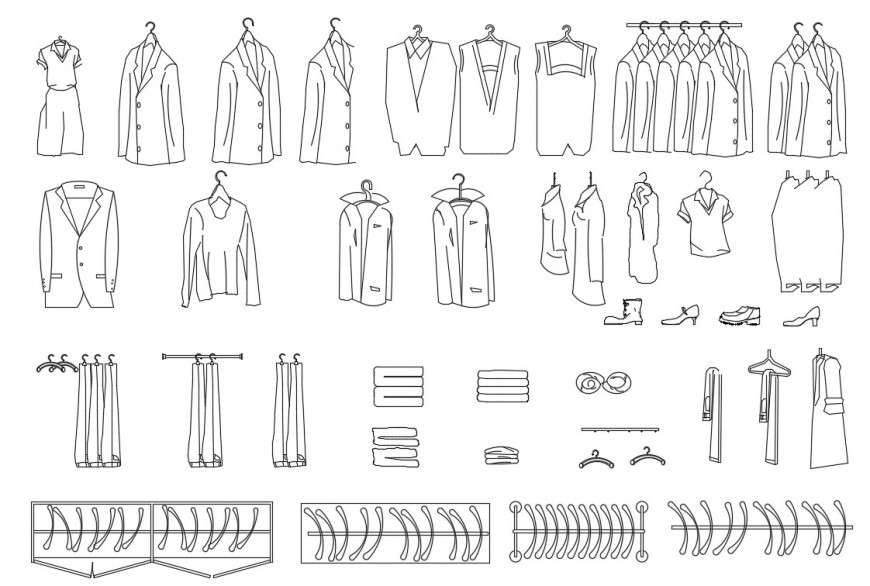  CAd drawings details of  front elevation of clothes