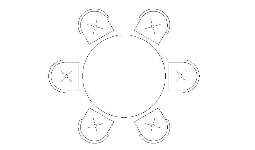  CAD drawings details of round dining table 