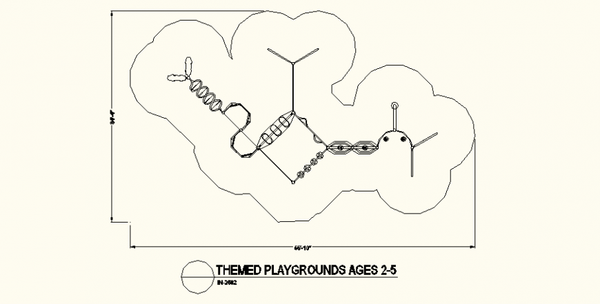  Cloud shaped themed park detail dwg file